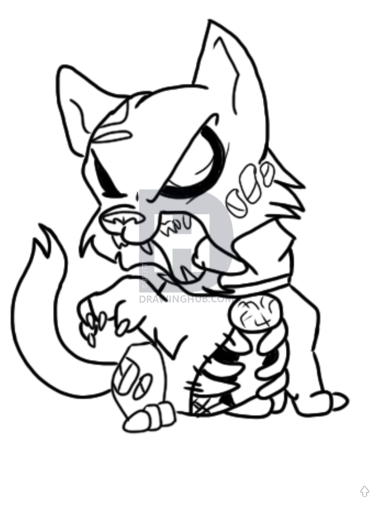 768x1024 Zombie Cat Drawing - Zombie Cat Drawing
