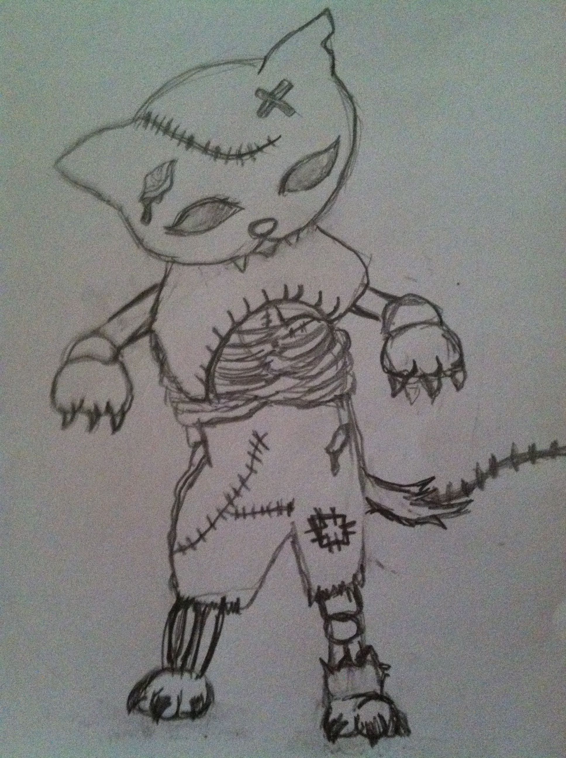 1936x2592 Zombie Cat Drawing My Art Draw, Cat Drawing, Sketches - Zombie Cat Drawing