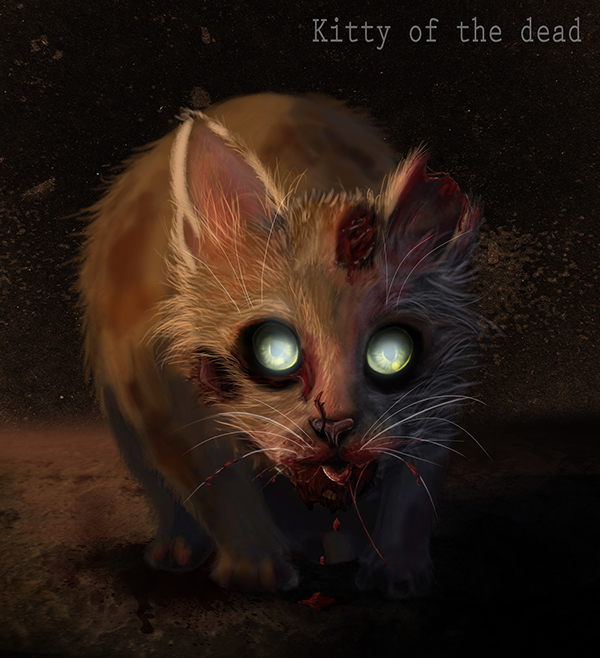 600x658 Zombie Cat On Behance - Zombie Cat Drawing