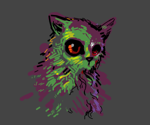 300x250 Cute Zombie Cat Drawing - Zombie Cat Drawing