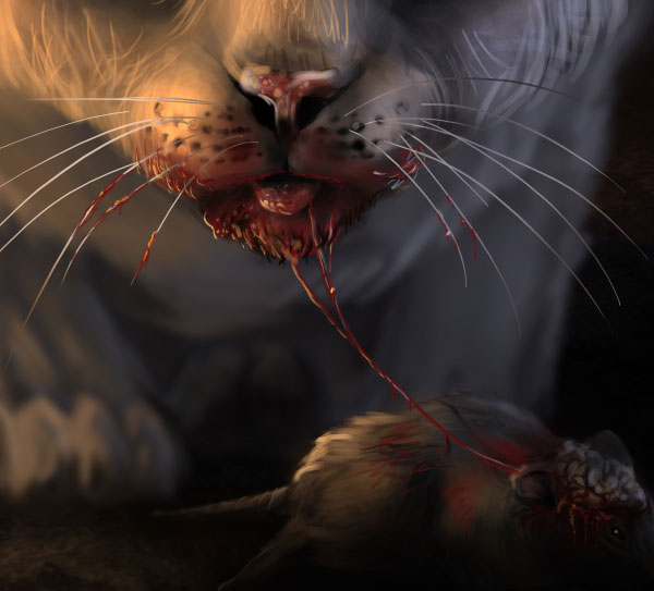 600x543 Digital Painting Lesson Paint A Scary Zombie Cat Using Photo - Zombie Cat Drawing
