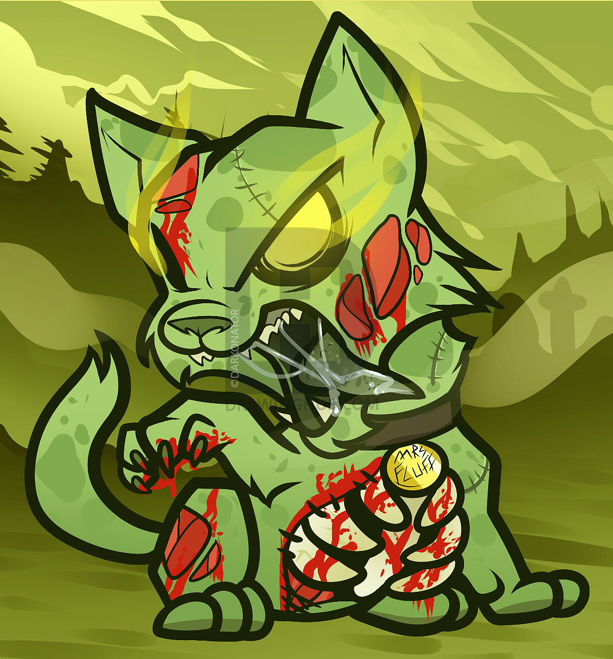 1202x1293 How To Draw A Zombie Cat, Zombie Cat, Step - Zombie Cat Drawing