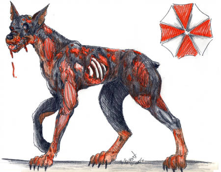 450x350 Re Zombie Dog Ii Colored - Zombie Dog Drawing