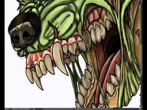480x360 Speedpaint Zombie Dog - Zombie Dog Drawing
