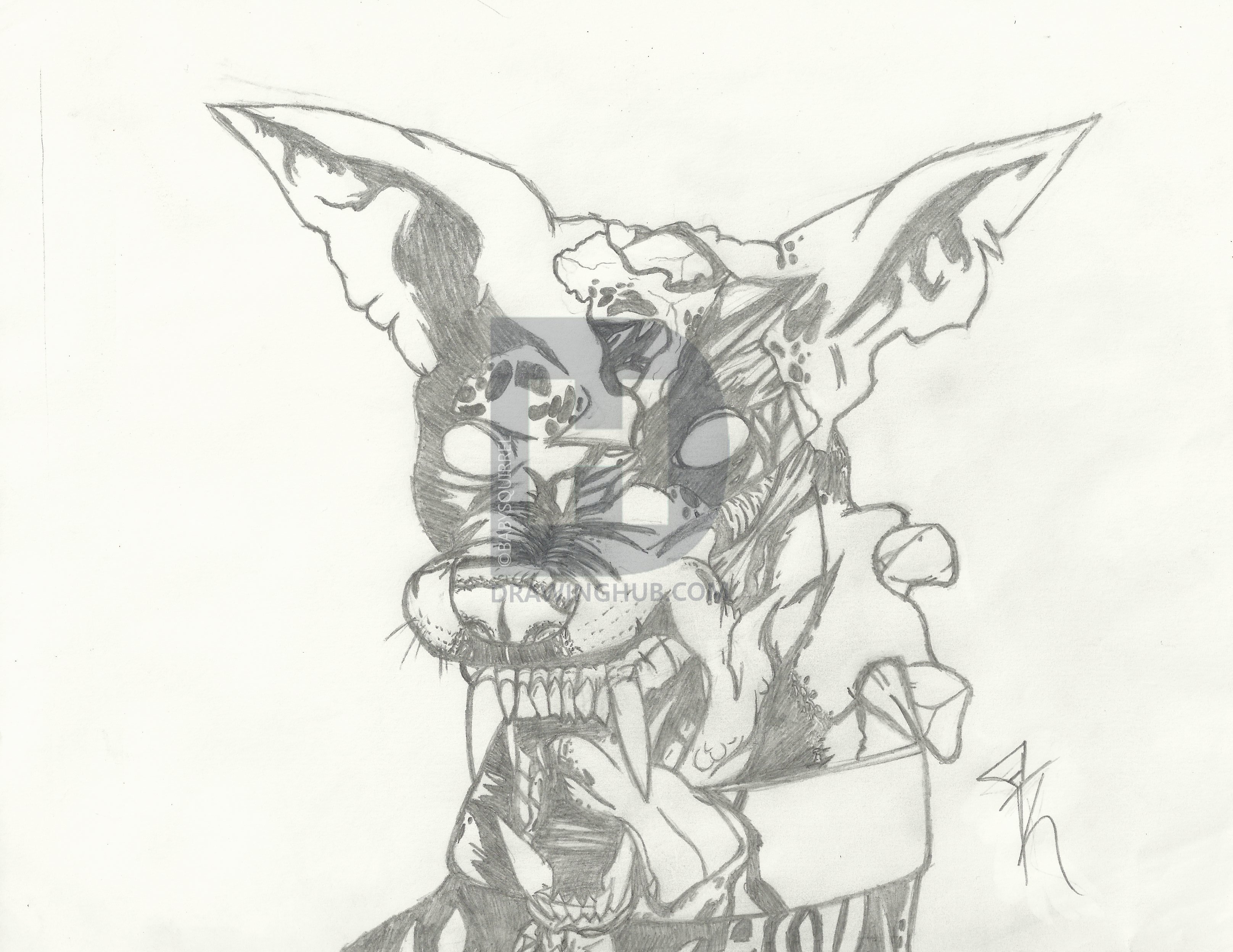 Zombie Dog Drawing - Zombie Dog Drawing. 