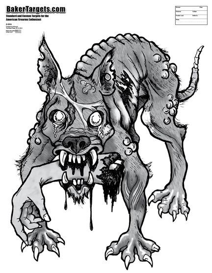 432x555 Zombie Dog Target - Zombie Dog Drawing