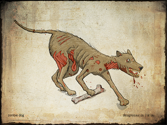 640x480 Illustration Zombie Dog - Zombie Dog Drawing