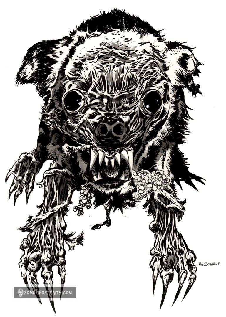769x1076 Beware Of Zombie Dog - Zombie Dog Drawing