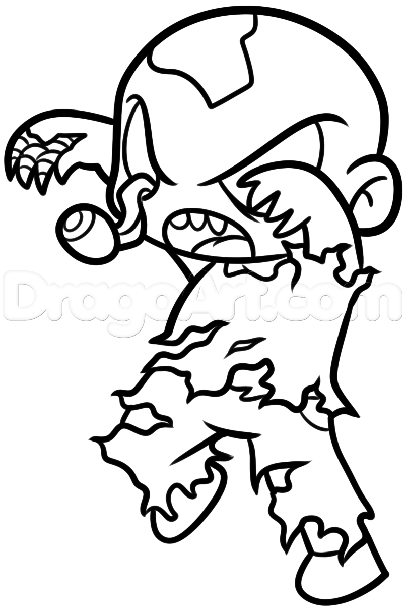 804x1203 How To Draw A Zombie Chibi, Step - Zombie Drawing