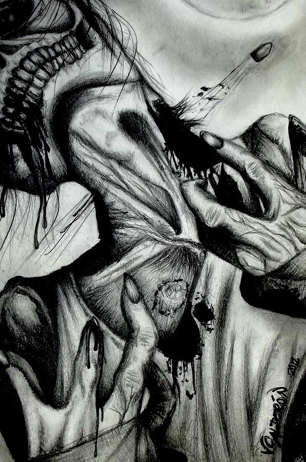 597x900 Moonlight Zombie Drawing - Zombie Drawing