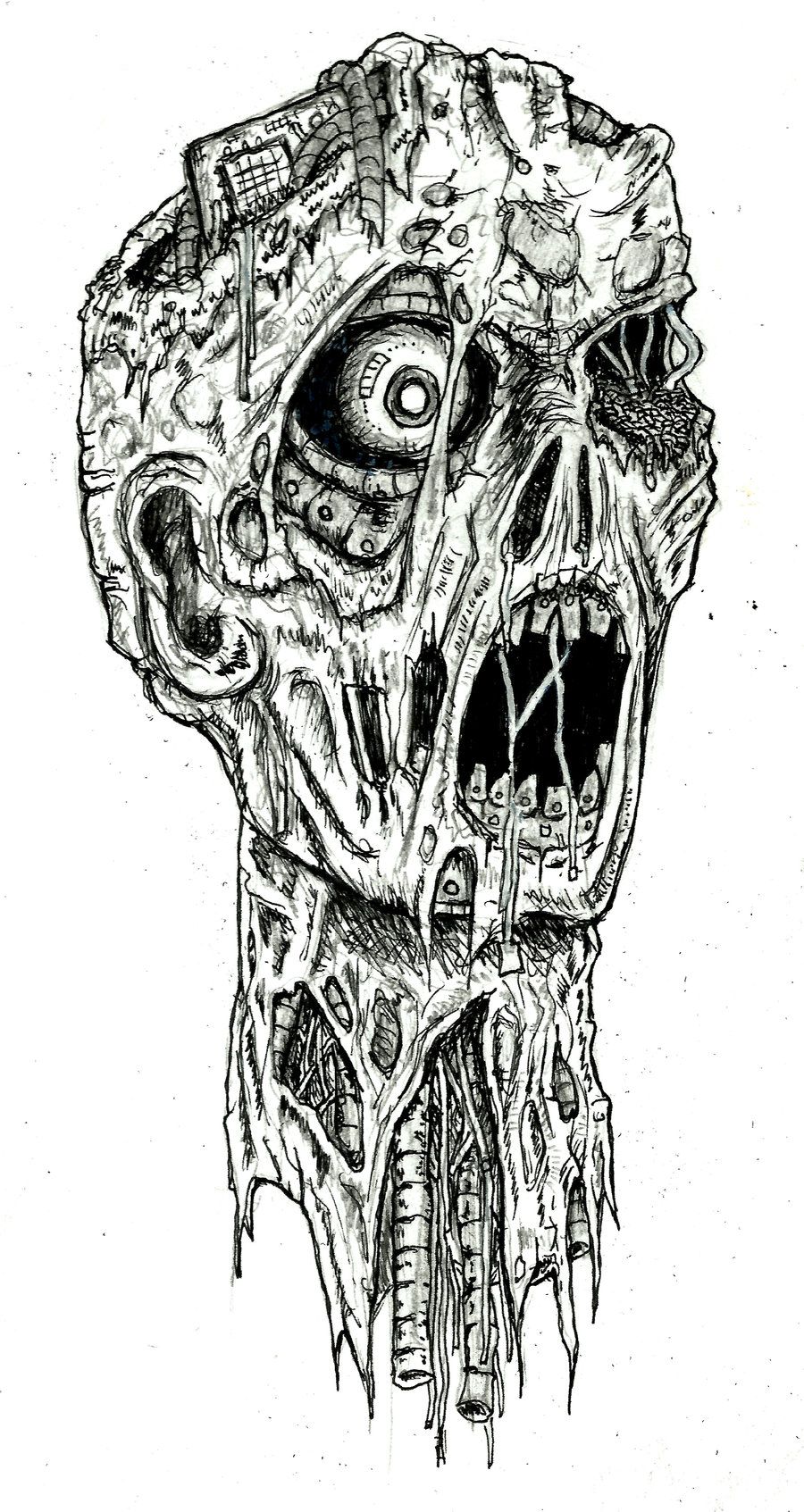 900x1693 zombie drawings in pencil robot zombie - Zombie Drawing