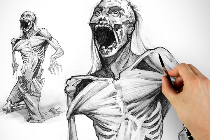 720x480 Drawing The Walking Dead - Zombie Drawing