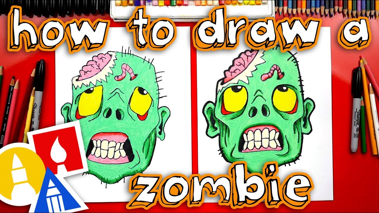 1280x720 How To Draw Zombie Head For Halloween - Zombie Drawing For Kids