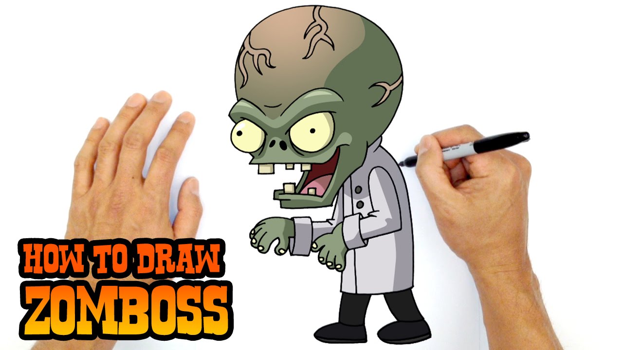 1280x720 How To Draw Plants Vs Zombies Zomboss - Zombie Drawing For Kids