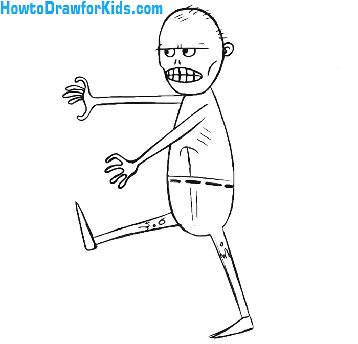 700x673 How To Draw A Zombie For Kids How To Draw For Kids - Zombie Drawing For Kids
