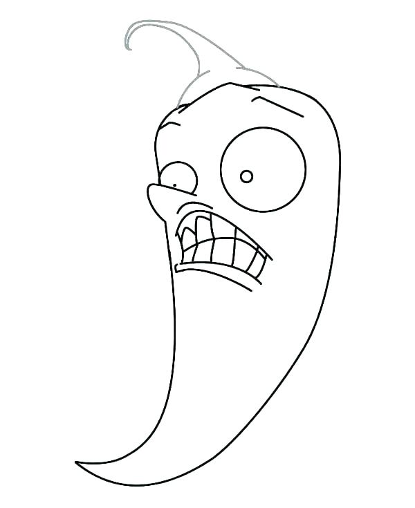 600x735 Plants Coloring And Drawing Drawings Photoshop Vs Zombies Color - Zombie Drawing For Kids