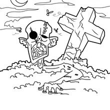 220x220 Zombie In The Graveyard Coloring Pages - Zombie Drawing For Kids