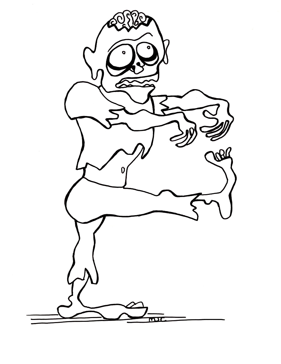 900x1164 Zombies Coloring Pages - Zombie Drawing For Kids