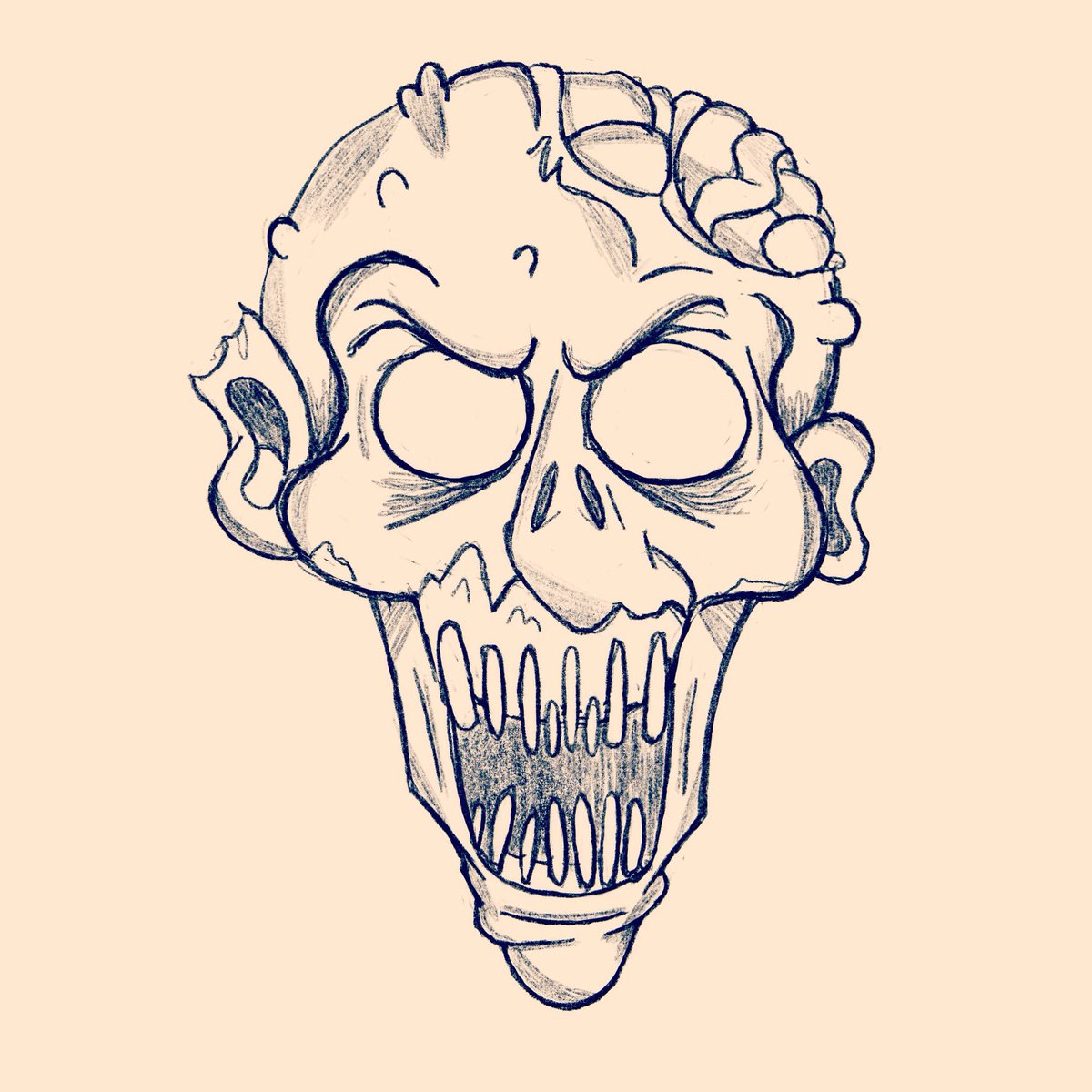 1200x1200 Ethan Hoey On Twitter It's Been Along Time Since I've Drawn - Zombie Face Drawing