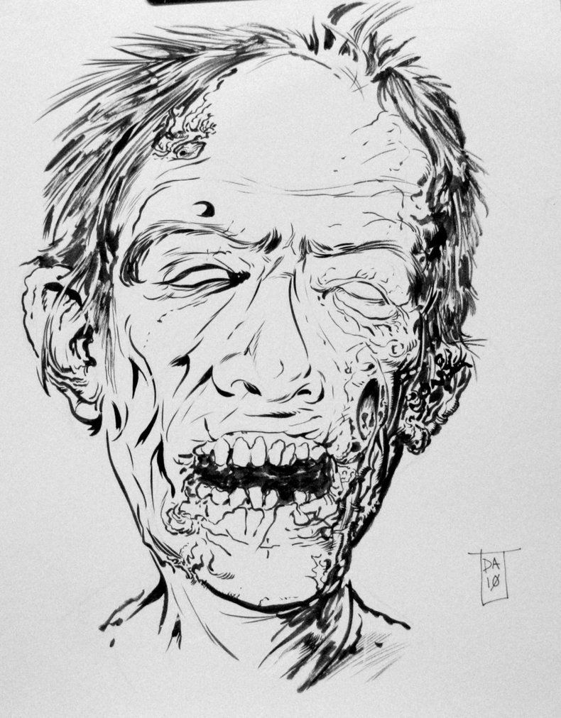 790x1012 Zombie Drawings Zombie Face - Zombie Face Drawing