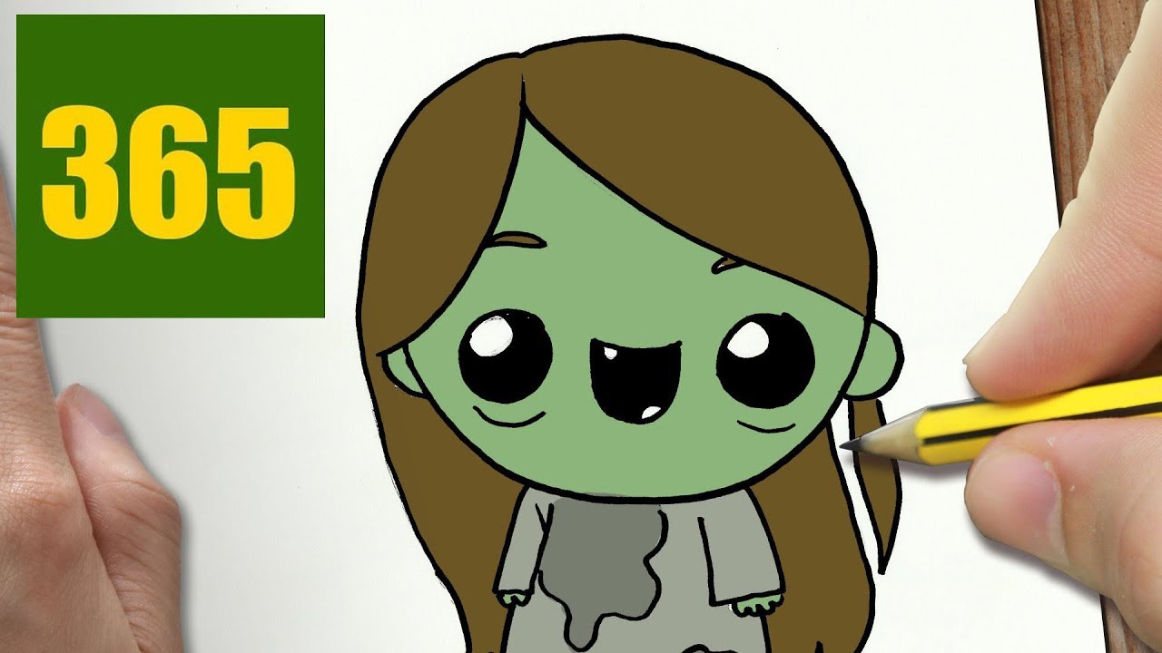 1280x720 How To Draw A Zombie Girl Cute, Easy Step - Zombie Girl Drawing