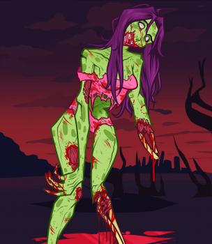 304x350 how to draw a zombie girl, zombie girl, step - Zombie Girl Drawing
