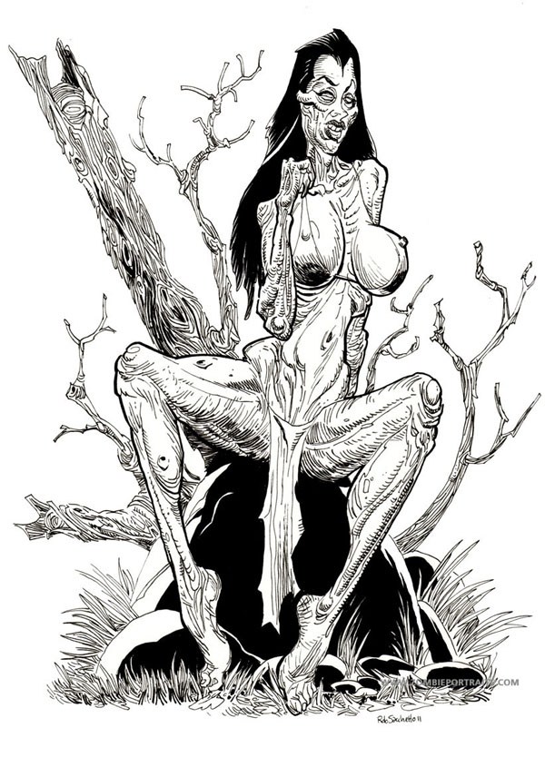 600x845 pin up zombie girls waiting for a kiss - Zombie Girl Drawing