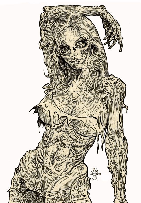 555x800 monsters, ghost and aliens! oh my! - Zombie Girl Drawing
