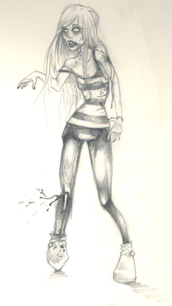 600x1062 zombie girl drawing emo zombie girl - Zombie Girl Drawing