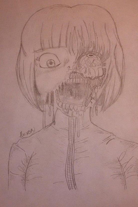 553x830 Zombie Girl Drawing - Zombie Girl Drawing