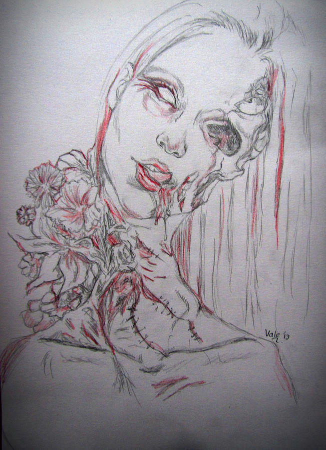 653x900 Zombie Girl Drawing - Zombie Girl Drawing