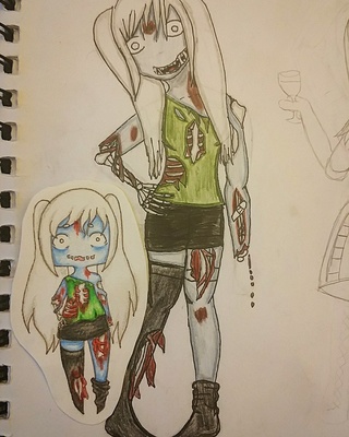 320x400 version of my friend's oc zombie check out her - Zombie Girl Drawing