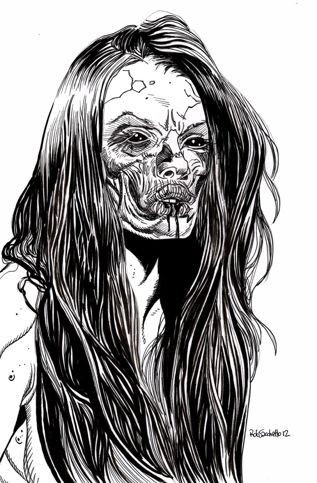 Beautiful Killer, Zombie Girl - Zombie Girl Drawing. 