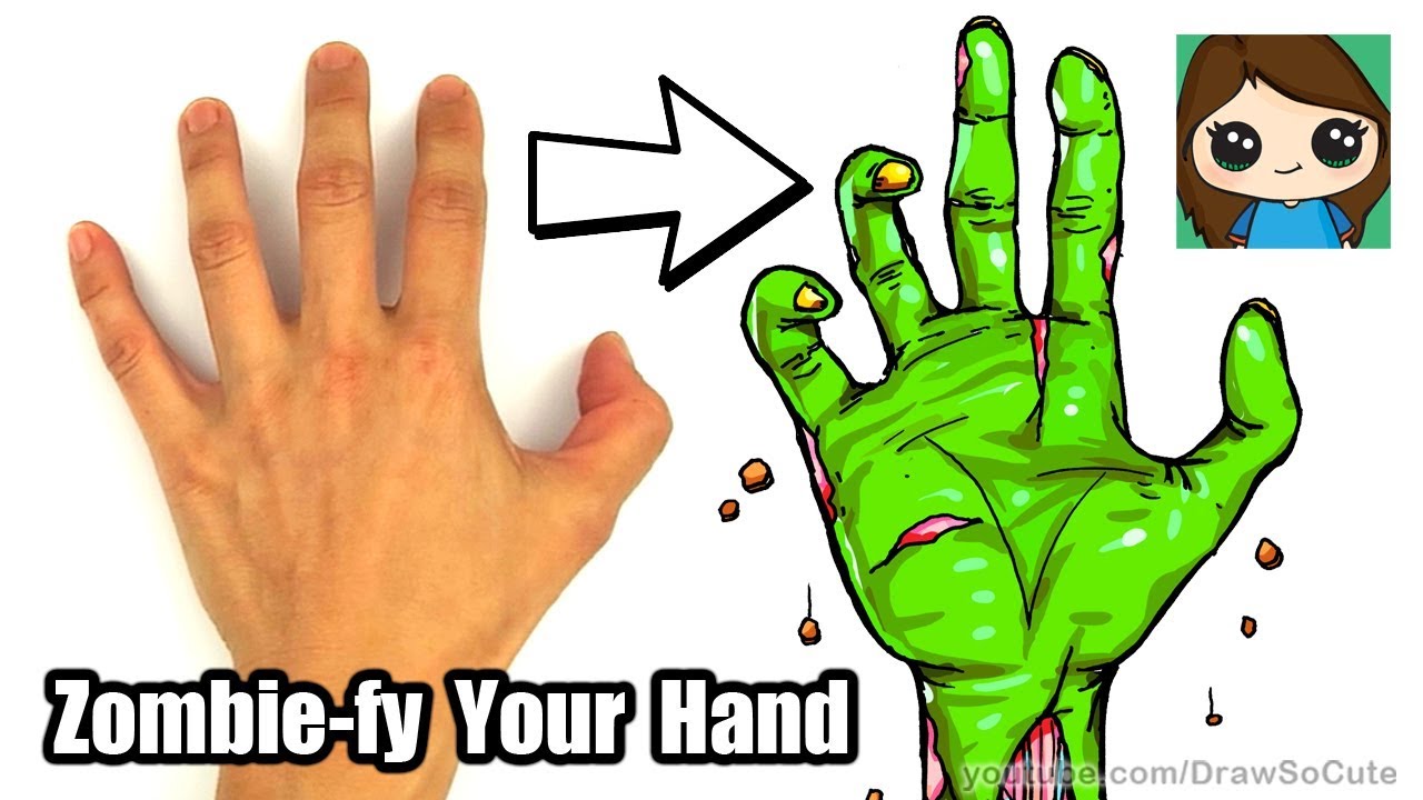 1280x720 How To Draw A Zombie Hand Easy - Zombie Hand Drawing