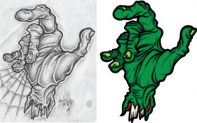 401x250 Zombie Hand Drawingvector - Zombie Hand Drawing