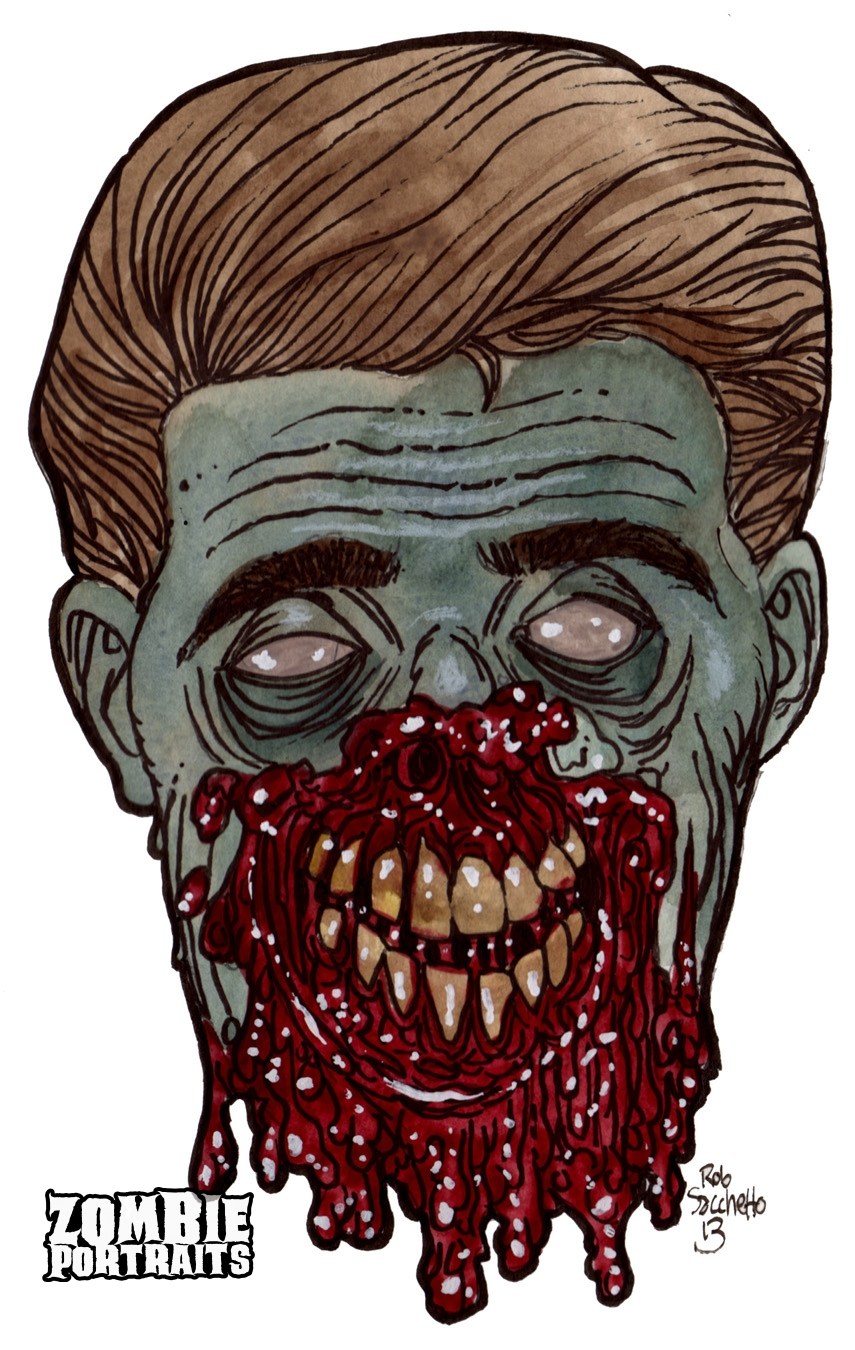 855x1350 Nice Coif, No Lips Zombie Head Drawing - Zombie Head Drawing