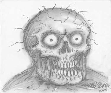 375x316 Zombie Head - Zombie Head Drawing