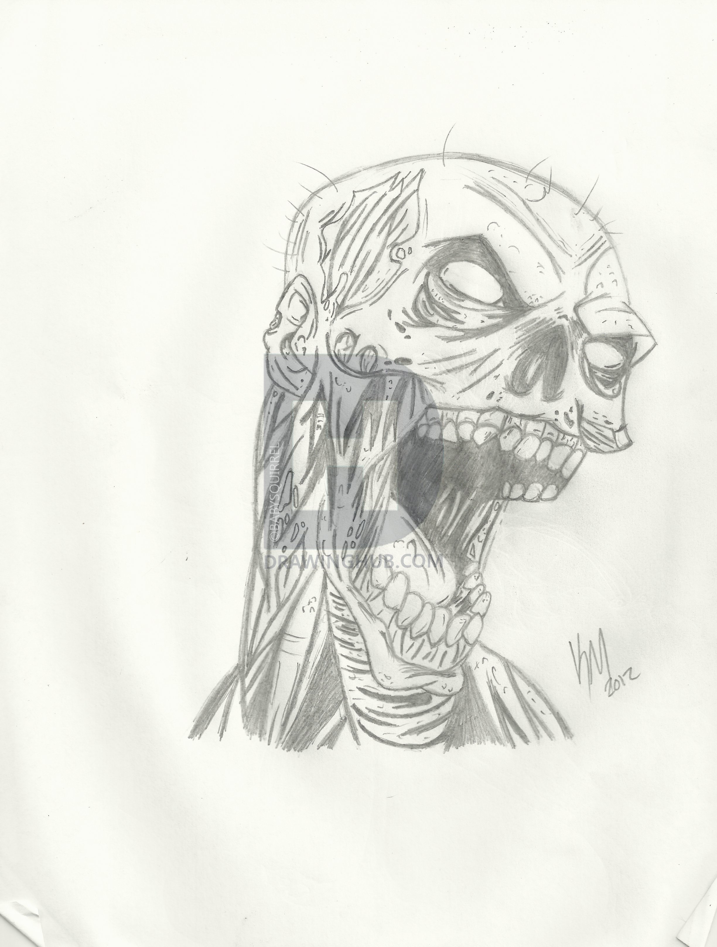 2448x3232 Zombie Head Drawing - Zombie Head Drawing