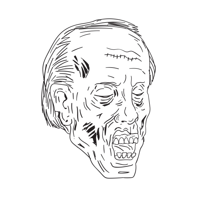 630x630 Zombie Head Eyes Closed Drawing - Zombie Head Drawing