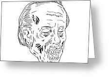 226x170 Zombie Head Eyes Closed Drawing Digital Art - Zombie Head Drawing