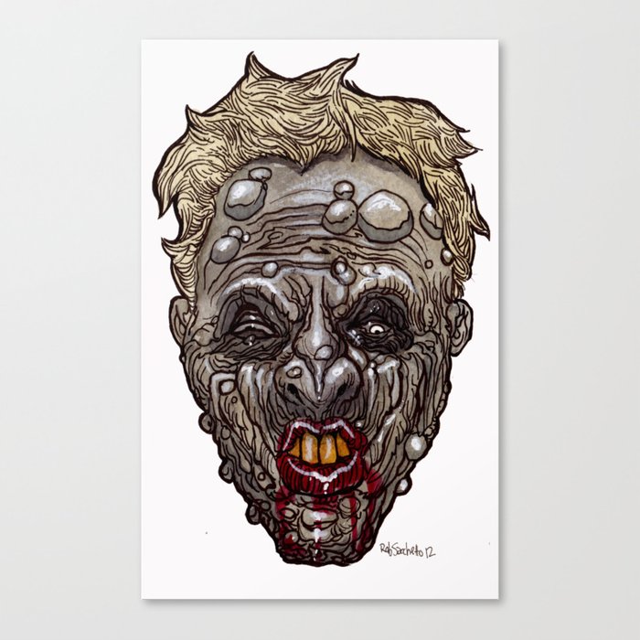 700x700 Heads Of The Living Dead Zombies Mean Mouth Zombie Canvas Print - Zombie Mouth Drawing