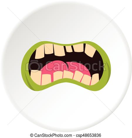 450x470 open zombie mouth icon circle open zombie mouth icon in flat - Zombie Mouth Drawing