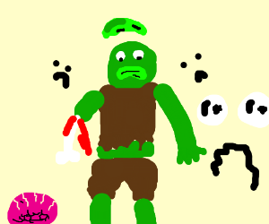 300x250 sad zombie with pickle mouth drawing - Zombie Mouth Drawing