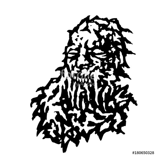 500x500 Scary Head Of Zombie With Bleeding From The Mouth Of Mucus Vector - Zombie Mouth Drawing