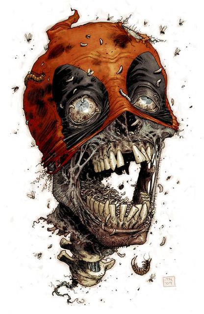 416x640 Zombie Deadpool - Zombie Mouth Drawing