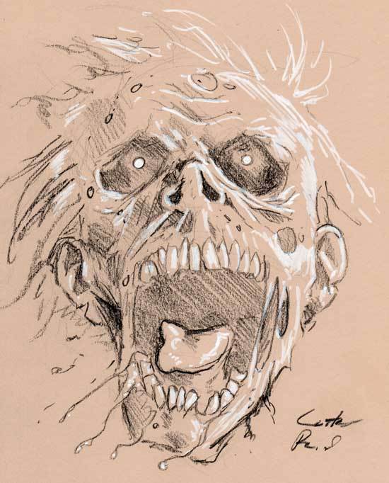 550x682 Daily Zombie Drawing - Zombie Mouth Drawing