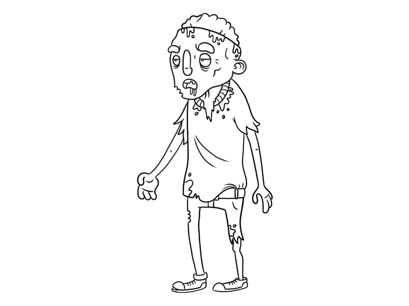 800x600 Zombie Outline - Zombie Outline Drawing