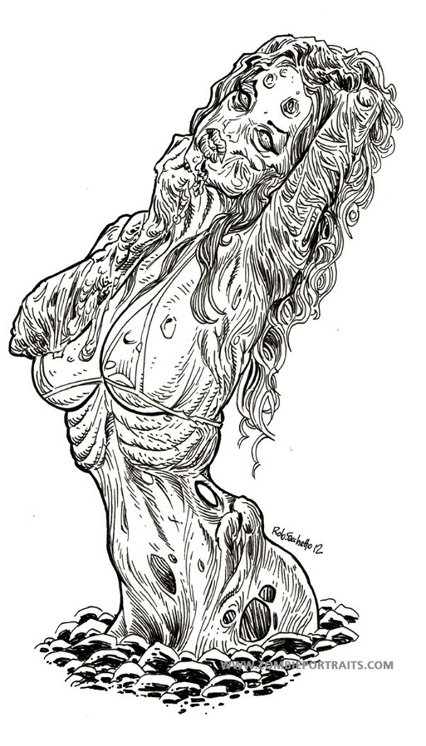 600x1051 Zombie Pin Up Girl Emerges From Stony Ground - Zombie Pin Up Girl Drawings