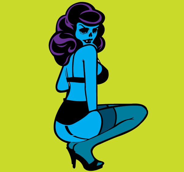 600x560 Zombie Pin Up Girl Vector Image - Zombie Pin Up Girl Drawings