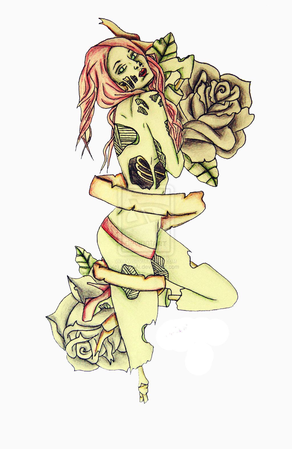 1024x1576 zombie pin up girls drawings how to draw zombie pin up - Zombie Pin Up Girl Drawings